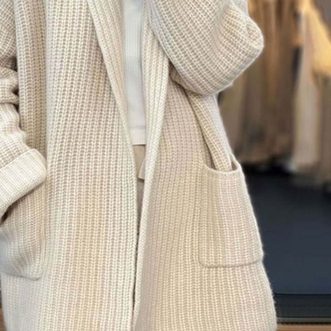 JOJO | Zacht Oversized Vest Met Sjaalkraag En Diepe Steekzakken