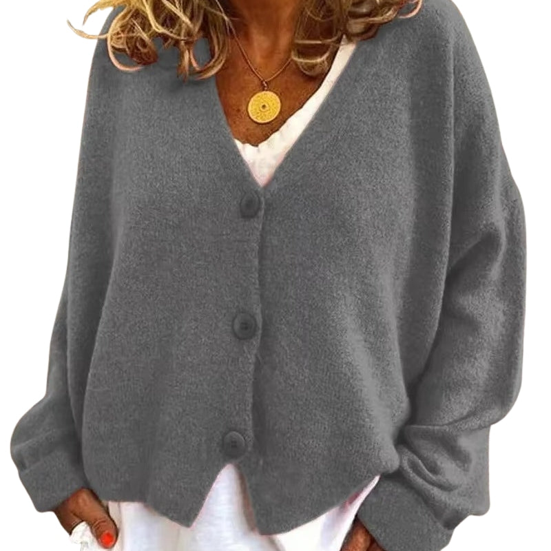 Eloise – Stijlvol Cardigan met lange mouwen en knopen Voorkant