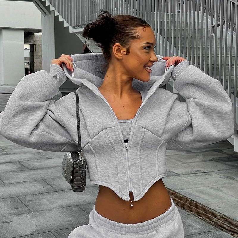 Anna-Maria | Trendy Cropped Hoodie met Corsetdetails