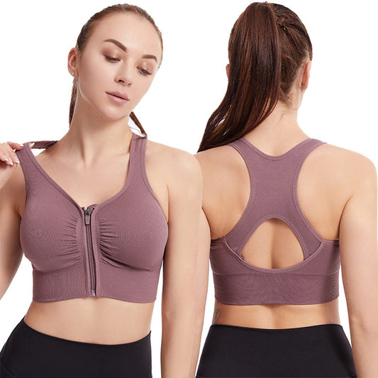 Keyla | Dames Sportbeha met Ritssluiting – Ademend Nylon – Optimale Steun