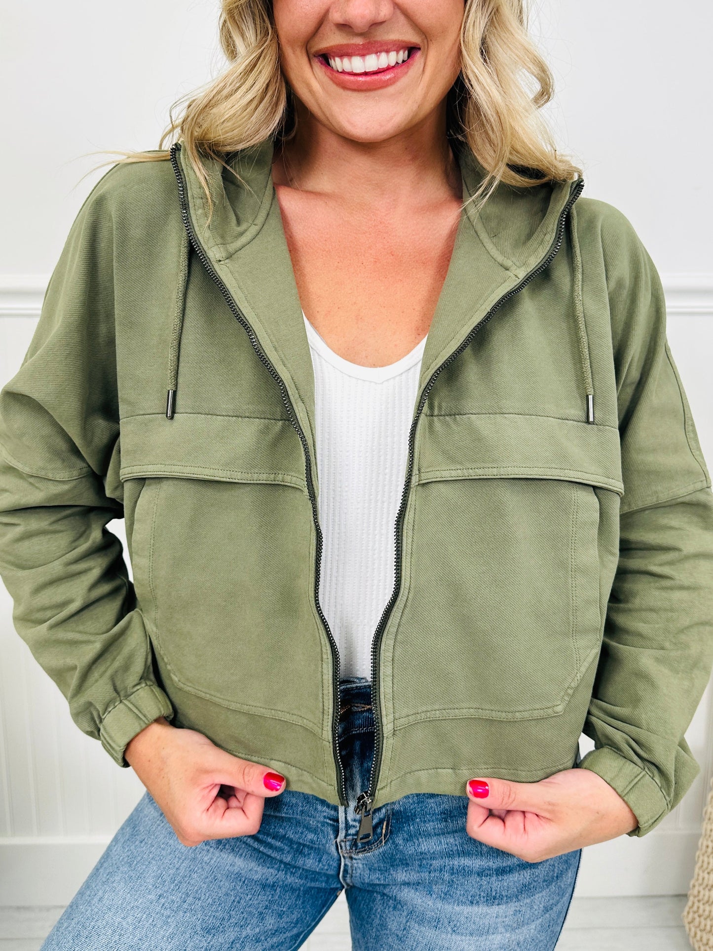 Tammy | Lichtgewicht Hoodie Jas in Katoenmix voor Laagjes