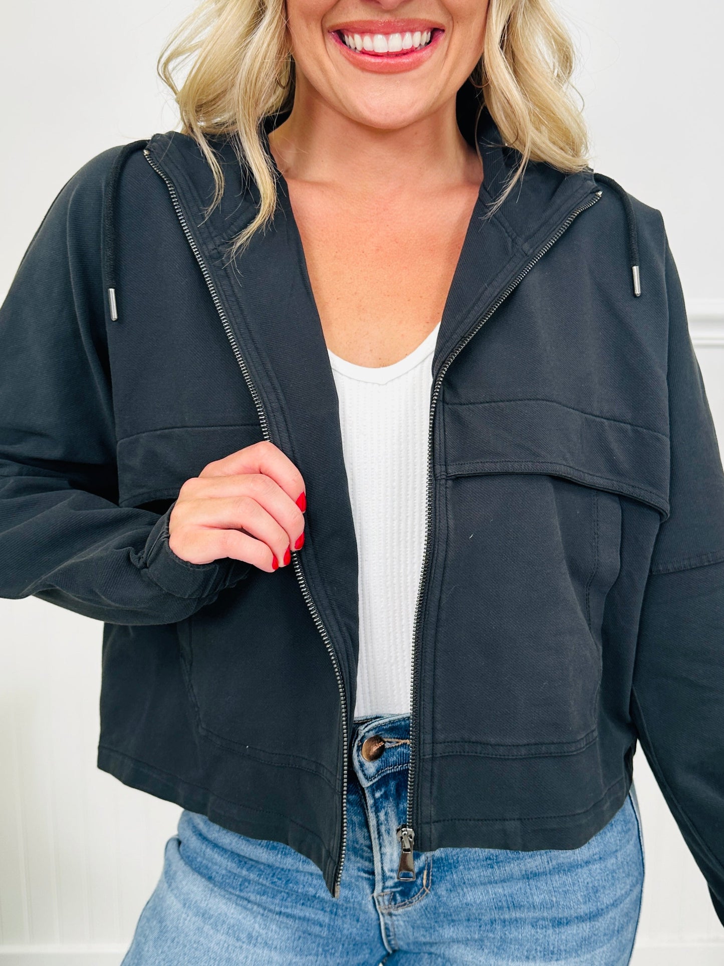 Tammy | Lichtgewicht Hoodie Jas in Katoenmix voor Laagjes