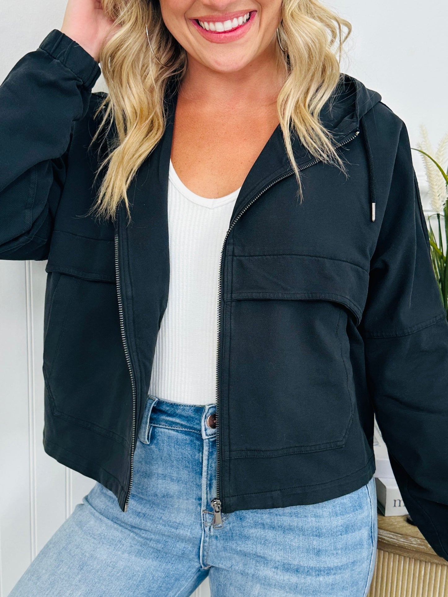 Tammy | Lichtgewicht Hoodie Jas in Katoenmix voor Laagjes