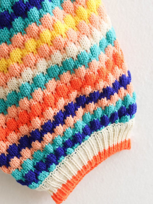 Venne | Multicolor Gehaakte Trui – Vrouwen Street Fashion Vest