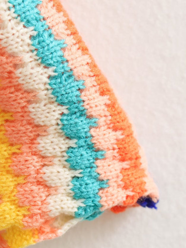 Venne | Multicolor Gehaakte Trui – Vrouwen Street Fashion Vest