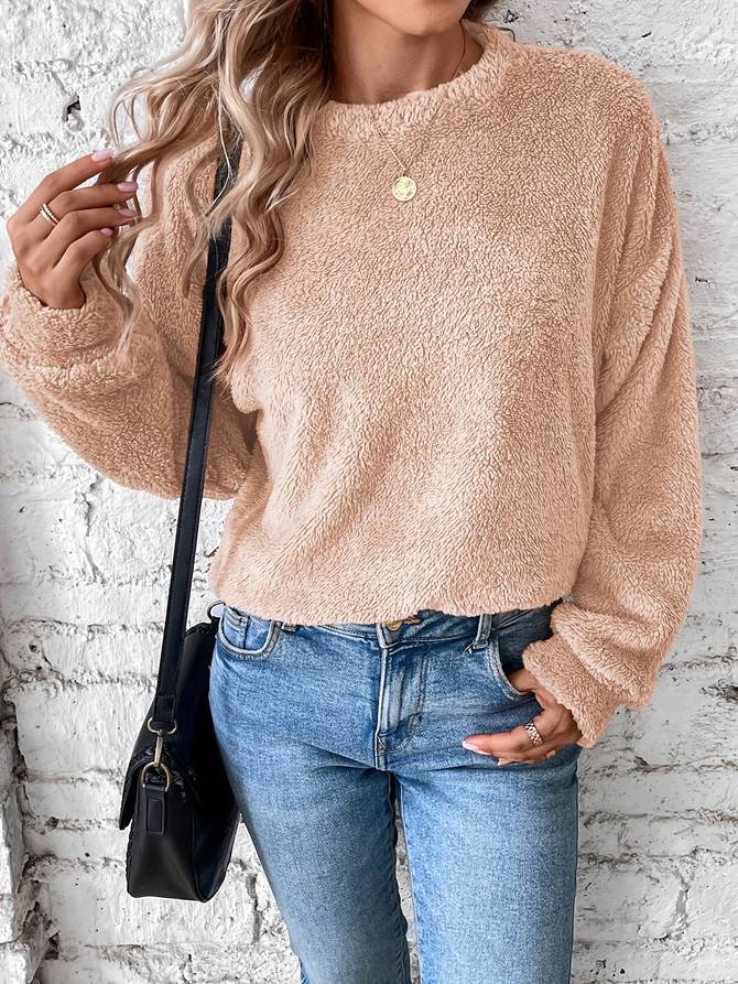 PEGGY | Teddy Fleece Sweater Met Relaxed Fit