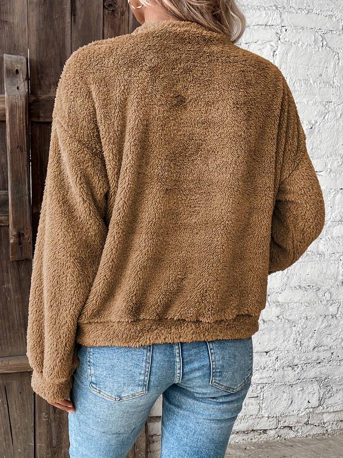PEGGY | Teddy Fleece Sweater Met Relaxed Fit