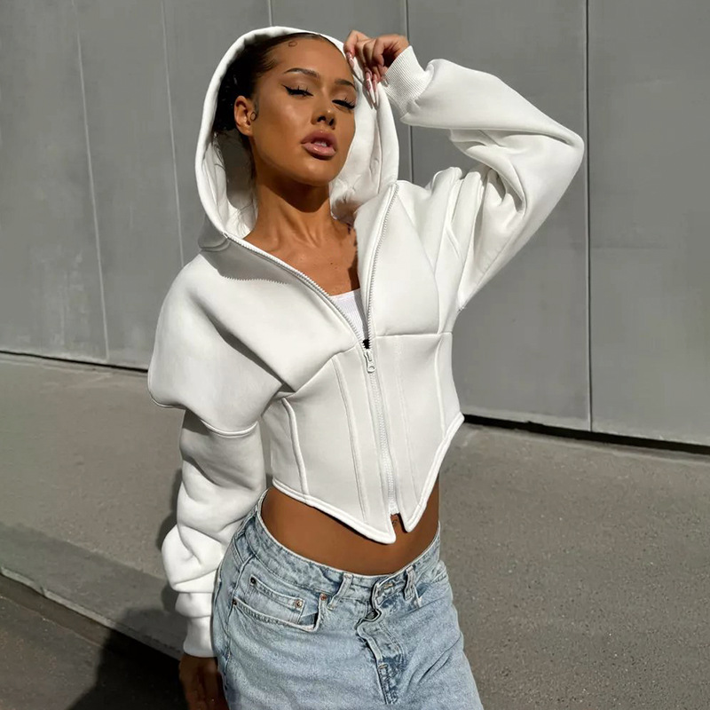Anna-Maria | Trendy Cropped Hoodie met Corsetdetails