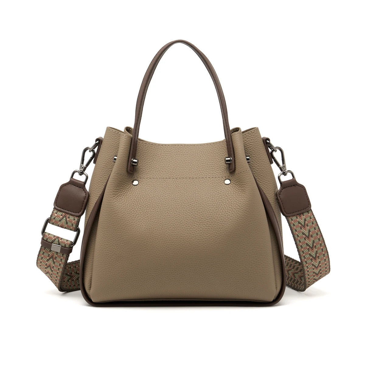 Jill | Luxe Echt Leer Winter Tote Tas met Contrastrand