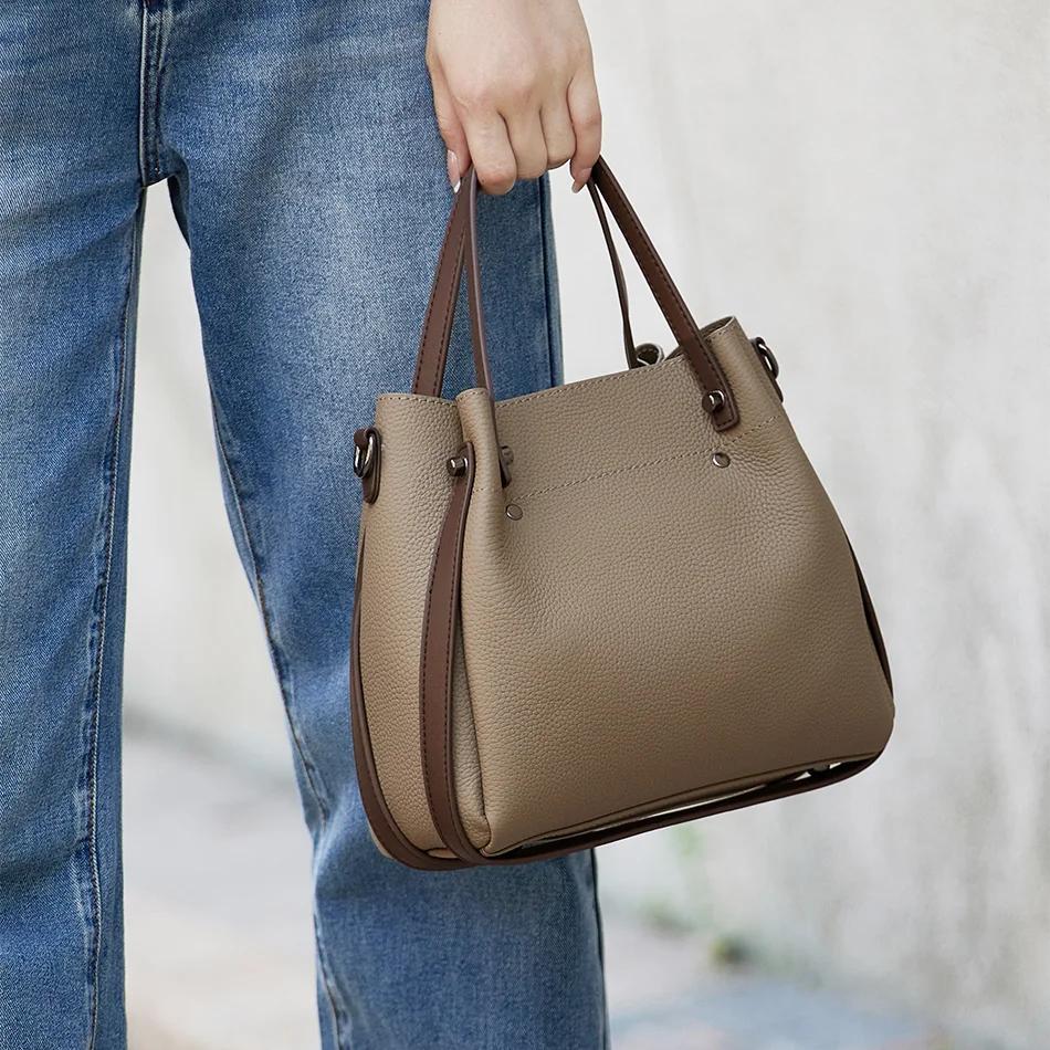 Jill | Luxe Echt Leer Winter Tote Tas met Contrastrand