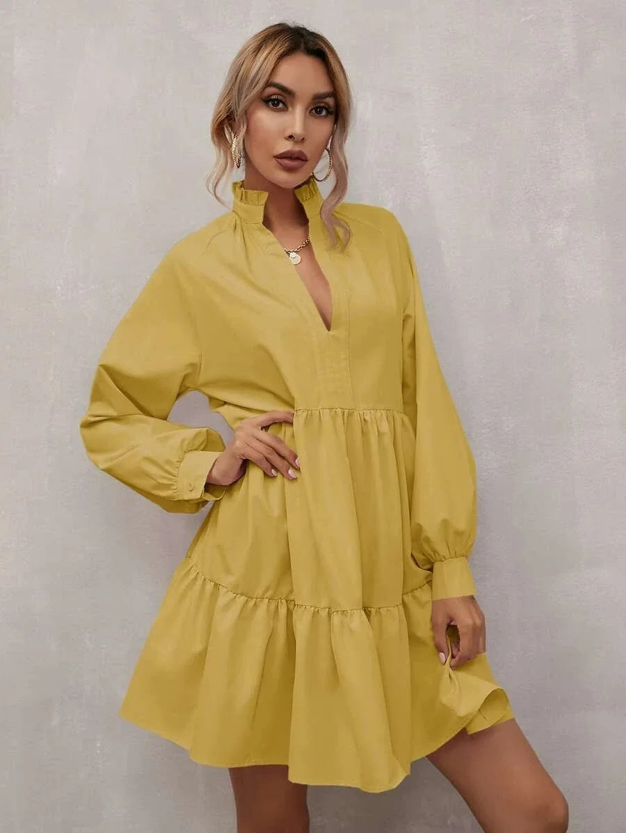 Payton | Vrouwen A-Lijn Rayon Jurk - Gelaagde Pasvorm - Elegant & Lichtgewicht