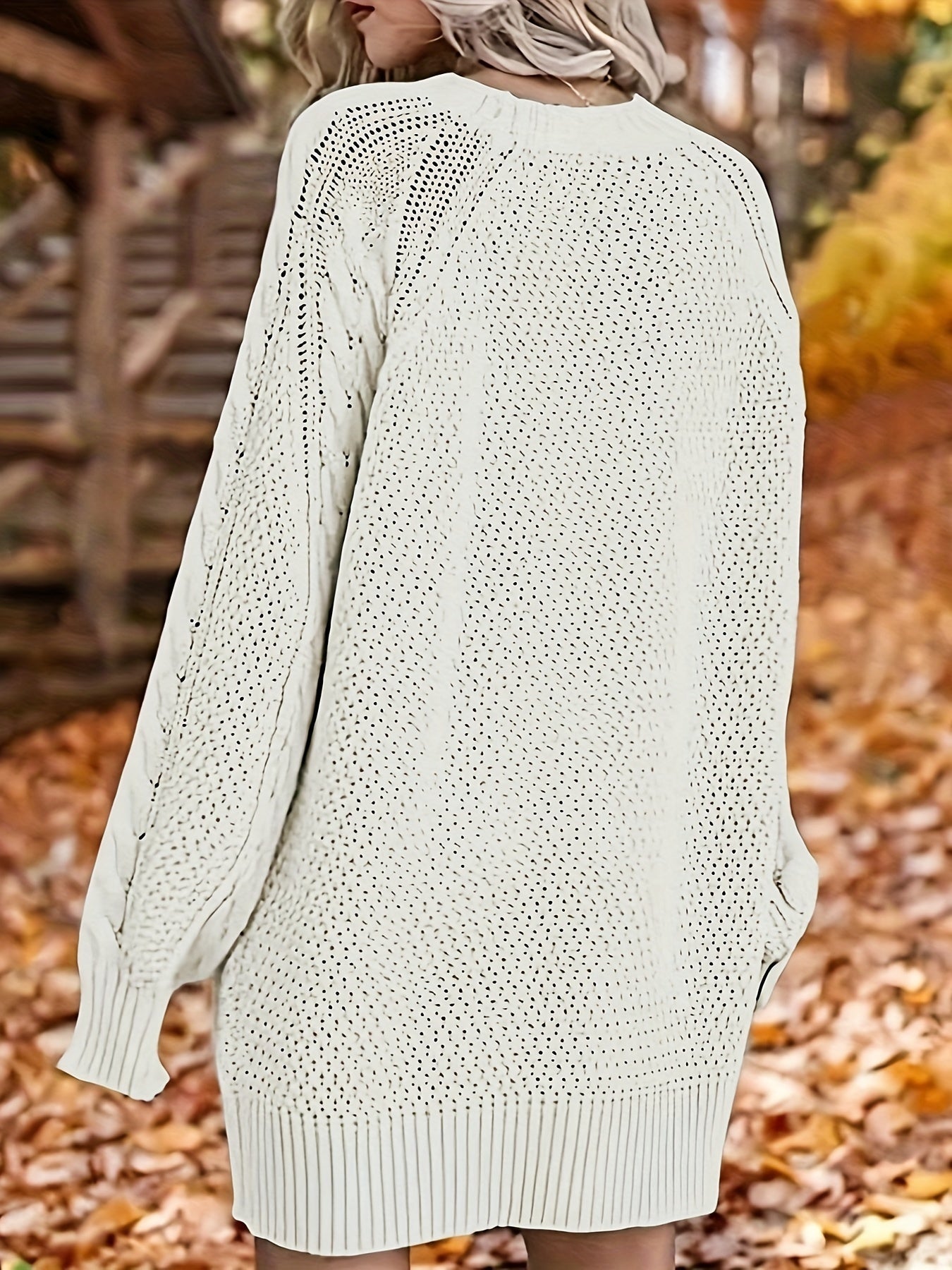Yvon | Oversized Kabelgebreide Jurk β Wolmix