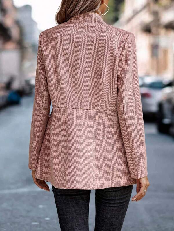 Bliss – Modern Roze Effen Blazerjasje voor dames