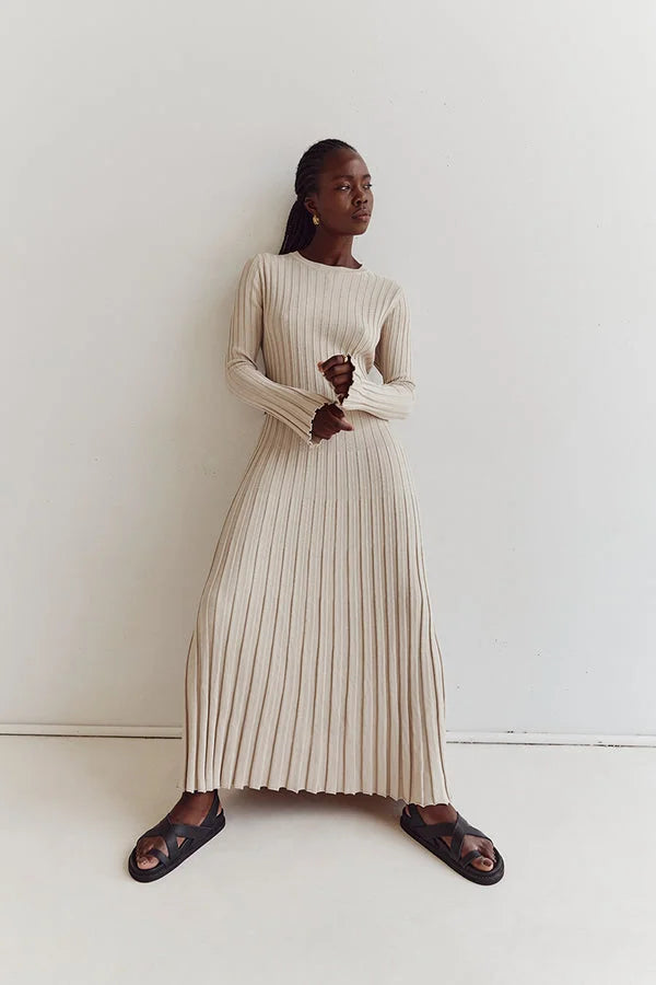 Merida | Elegante Gebreide Jurk met Lange Mouwen