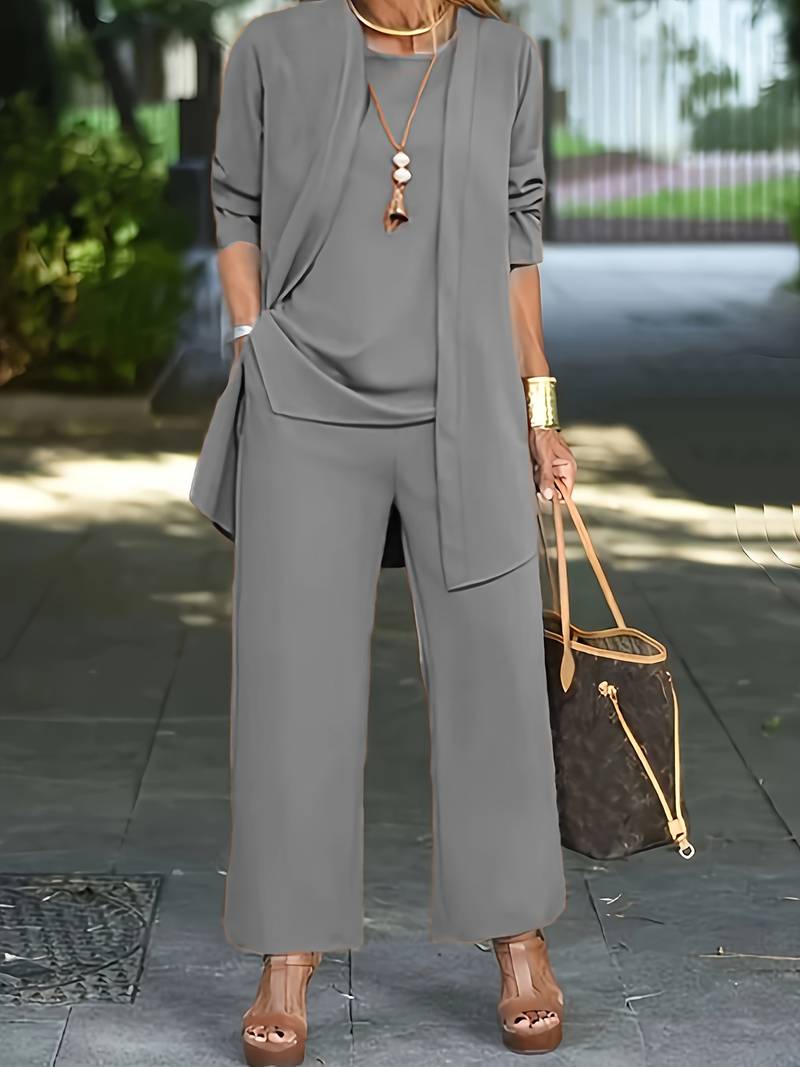 LOUA | Elegante driedelige Dames set broekpak voor de herfst