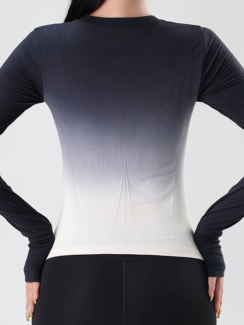 Betty | Sporttop met Lange Mouwen en Kleurverloop voor Dames