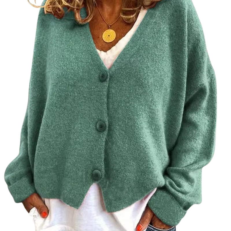 Eloise – Stijlvol Cardigan met lange mouwen en knopen Voorkant