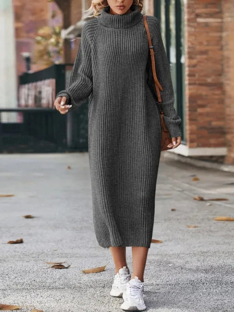 Jill | Gebreide Herfst Jurk - Premium Zachte Wolmix