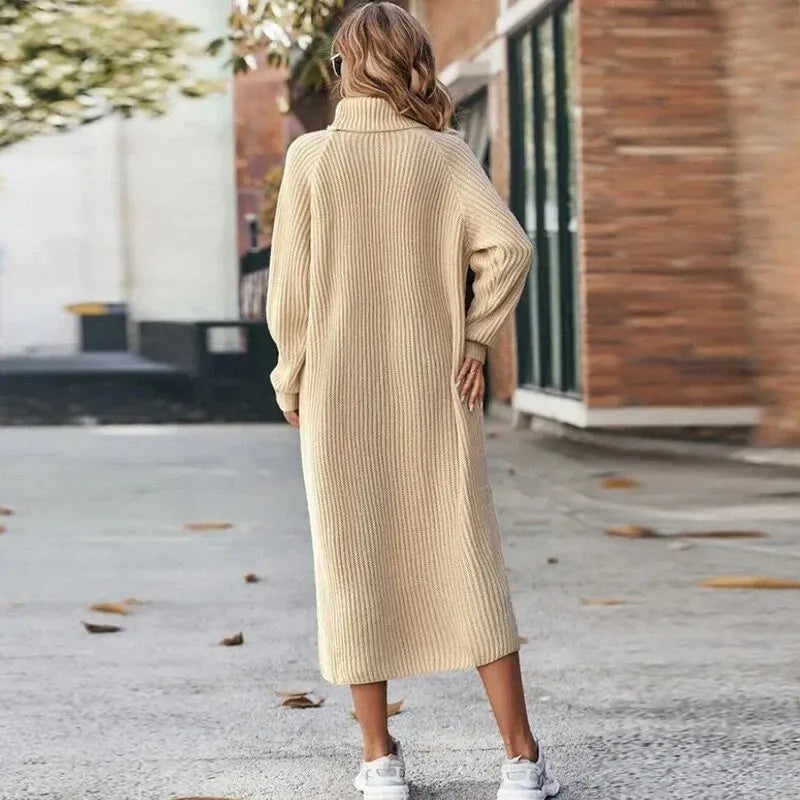 Jill | Gebreide Herfst Jurk - Premium Zachte Wolmix