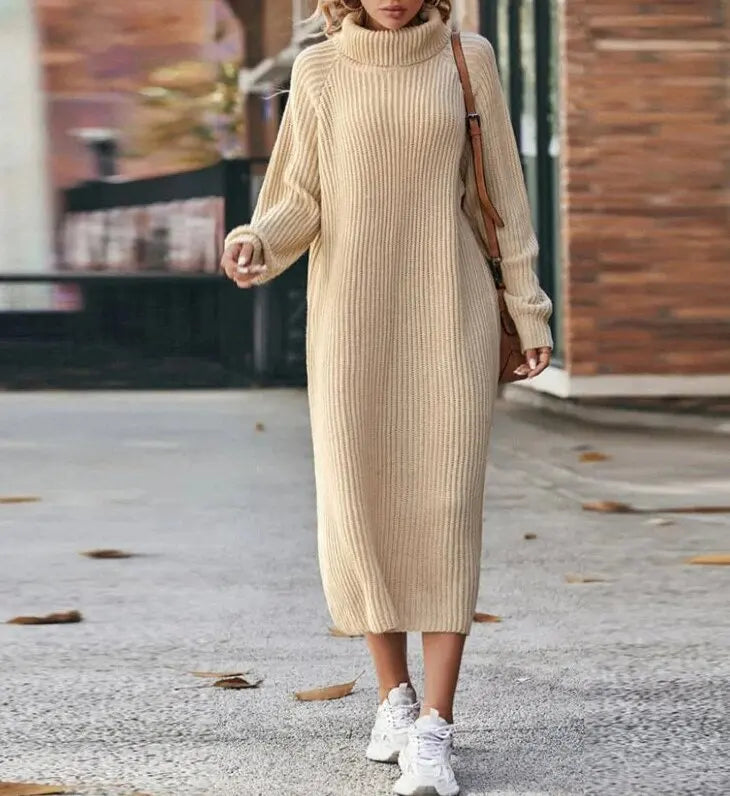 Jill | Gebreide Herfst Jurk - Premium Zachte Wolmix