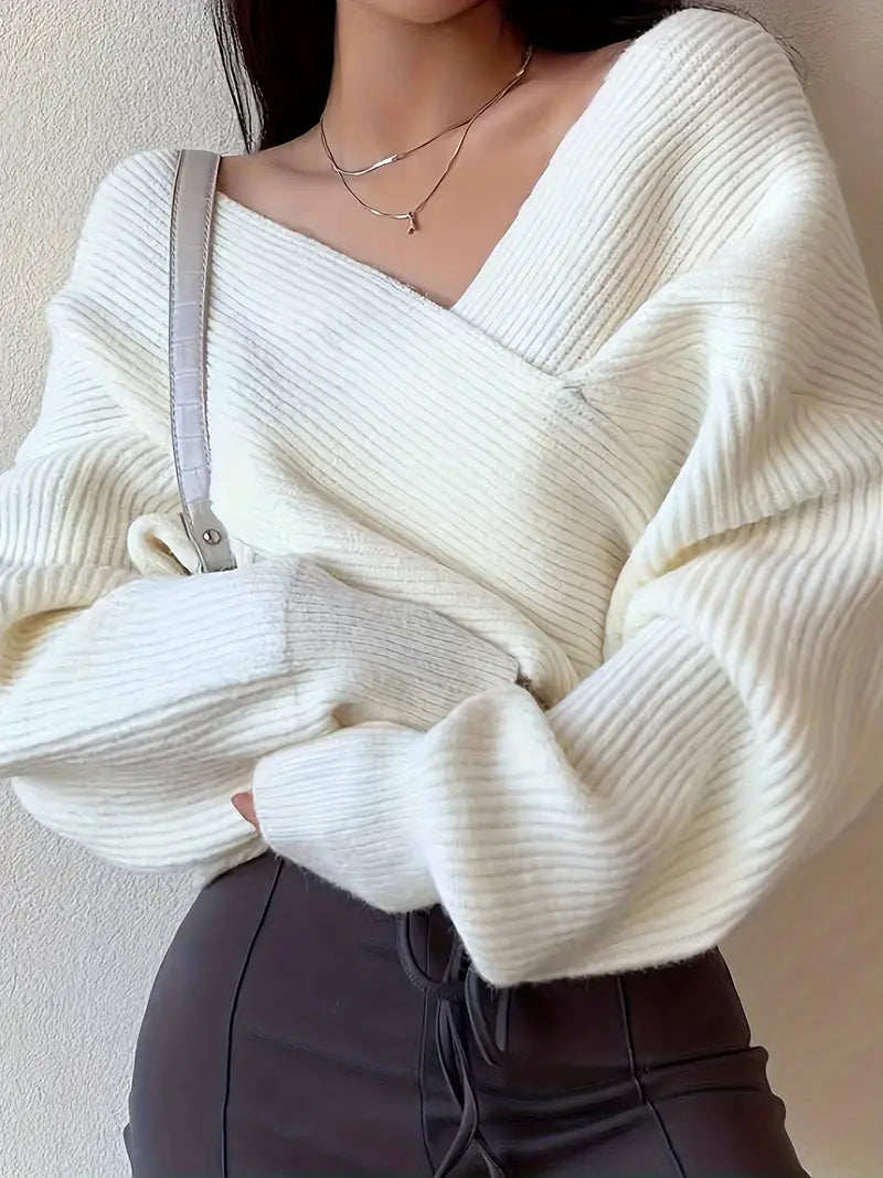 Jools | Off-Shoulder Damestrui Met Ribstructuur voor de herfst