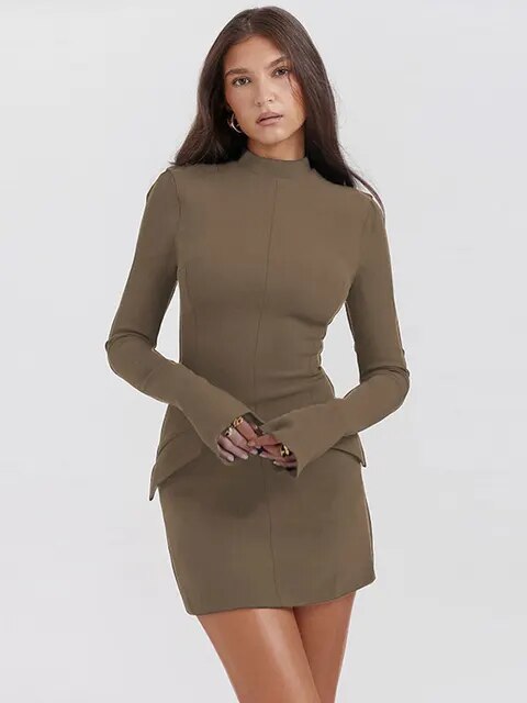 Rianne | Slim Fit Jurk Lange Mouwen Polyester Spandex