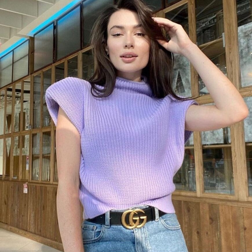 Leslie | Turtleneck Pullover met Korte Mouwen