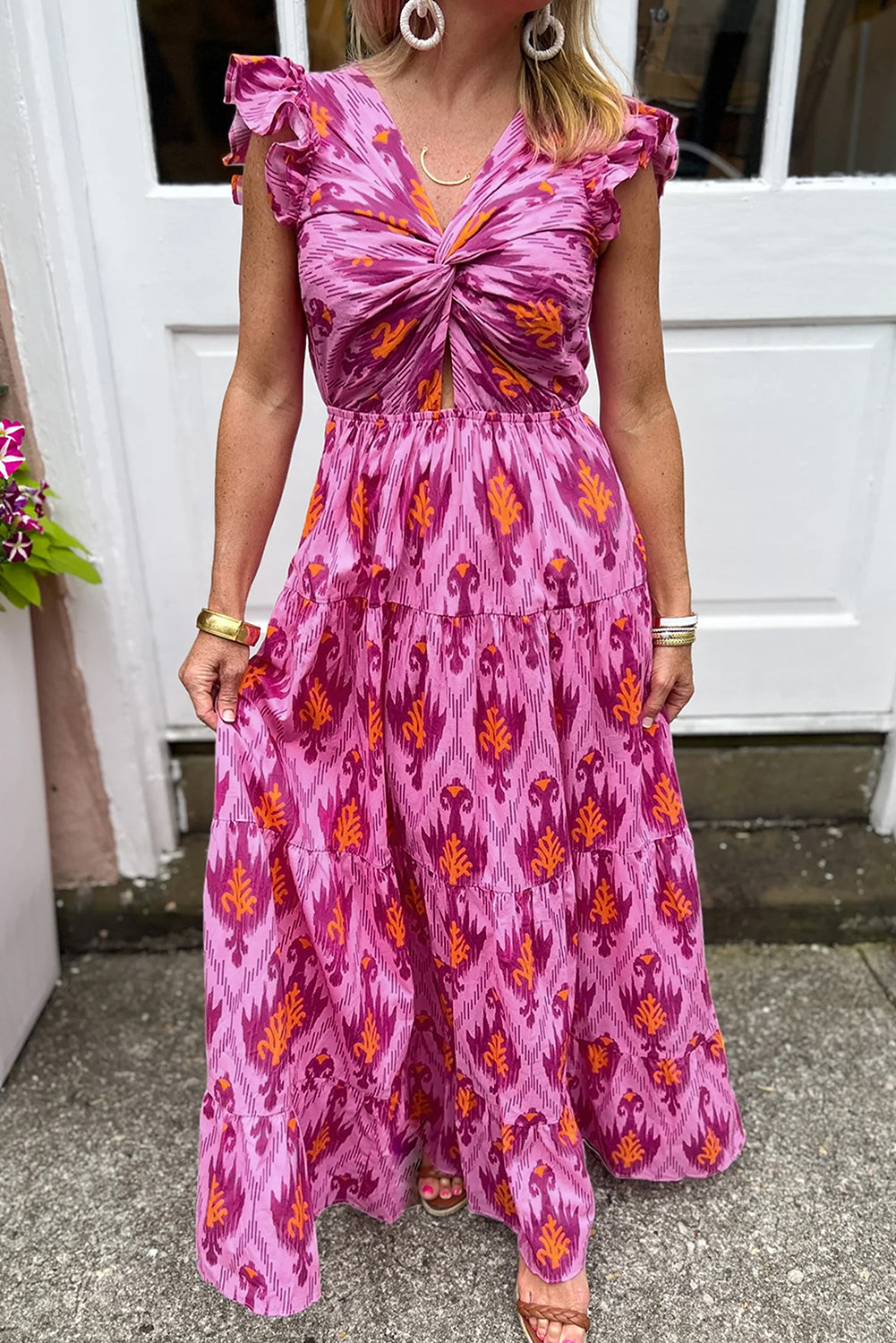 Marseille | Retro maxi-jurk met elegante details