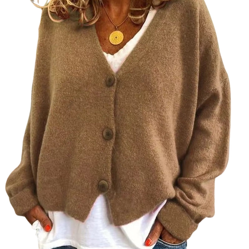 Eloise – Stijlvol Cardigan met lange mouwen en knopen Voorkant