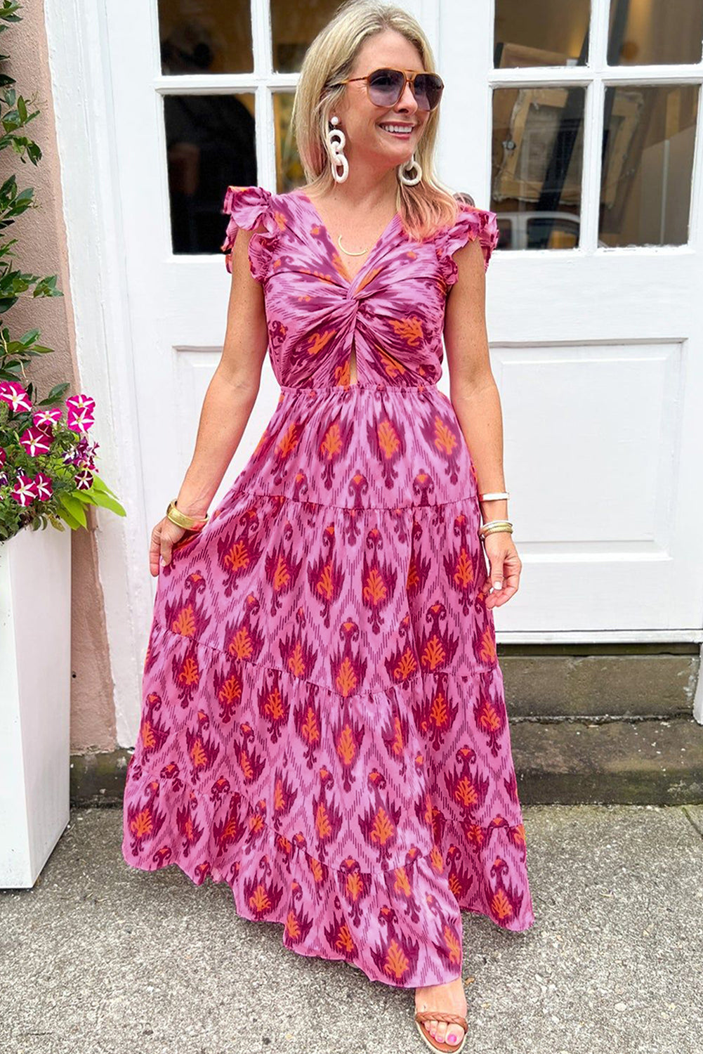 Marseille | Retro maxi-jurk met elegante details
