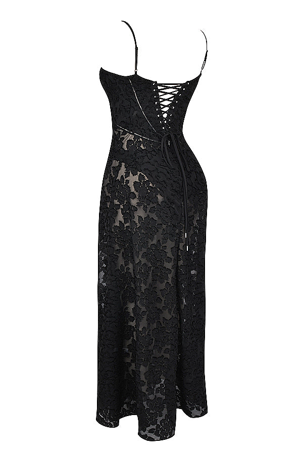 Liane | Stralend Elegant in een Rugloze Maxi-Jurk