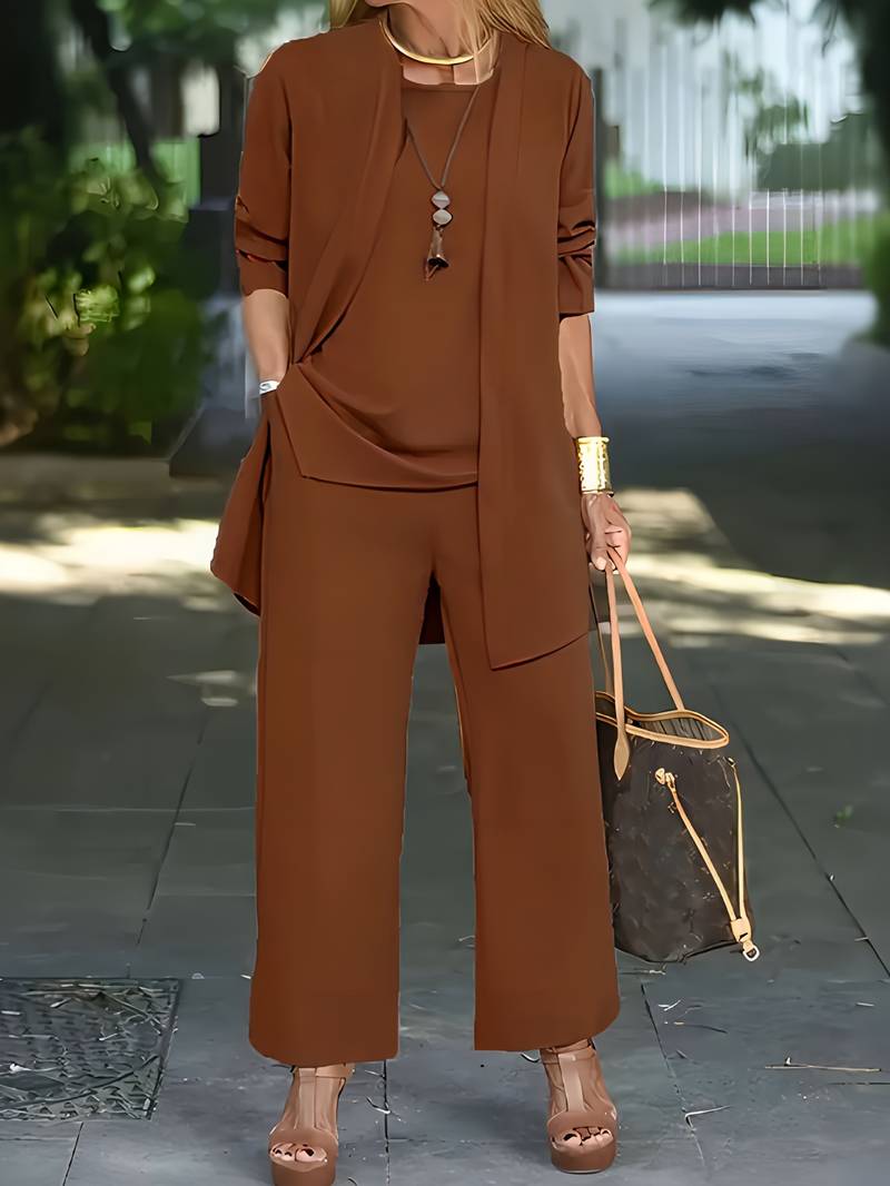 LOUA | Elegante driedelige Dames set broekpak voor de herfst