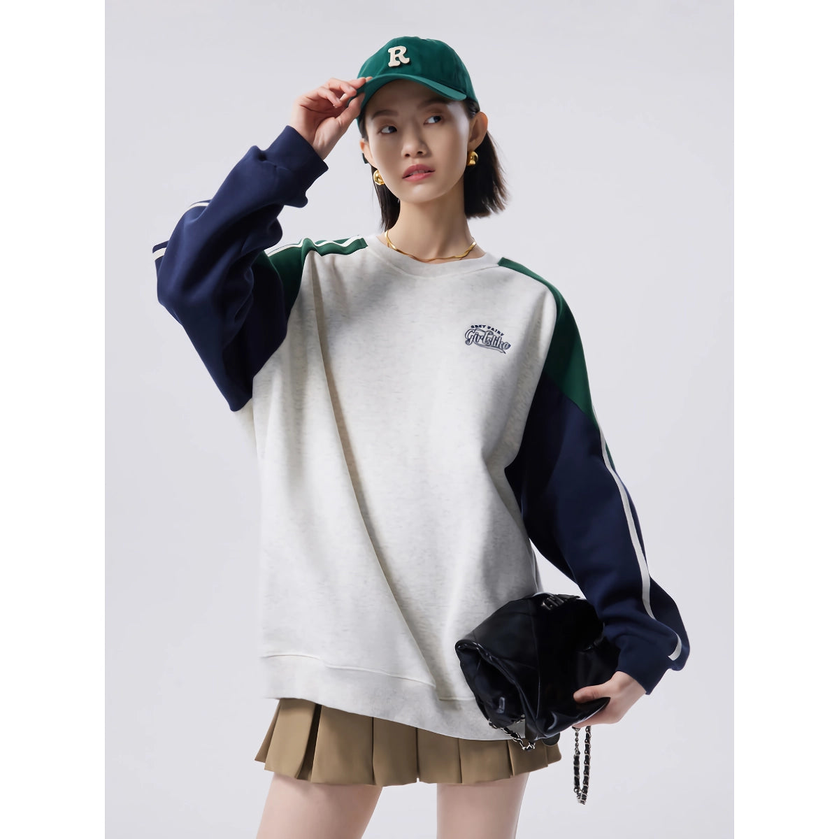 Tiya | Dames Colorblock Trui - Comfortabele College Stijl