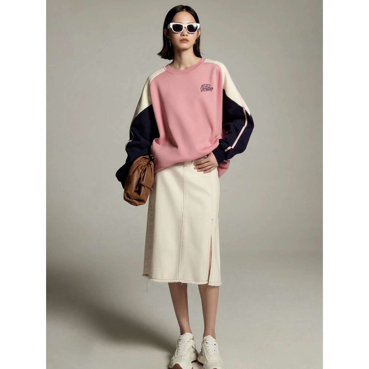 Tiya | Dames Colorblock Trui - Comfortabele College Stijl