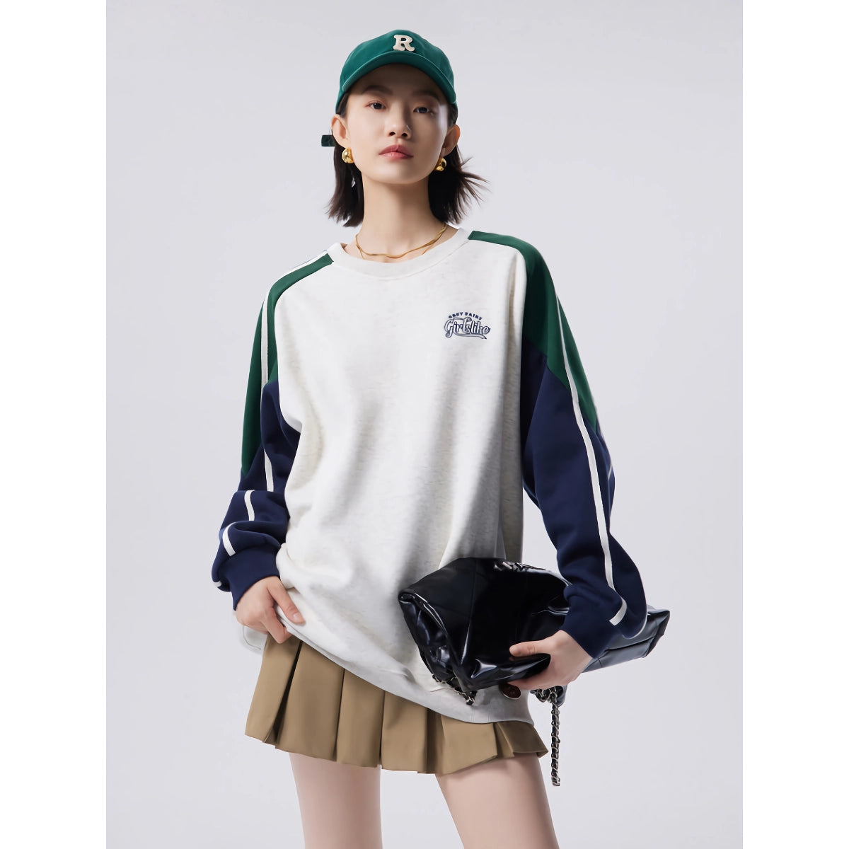 Tiya | Dames Colorblock Trui - Comfortabele College Stijl