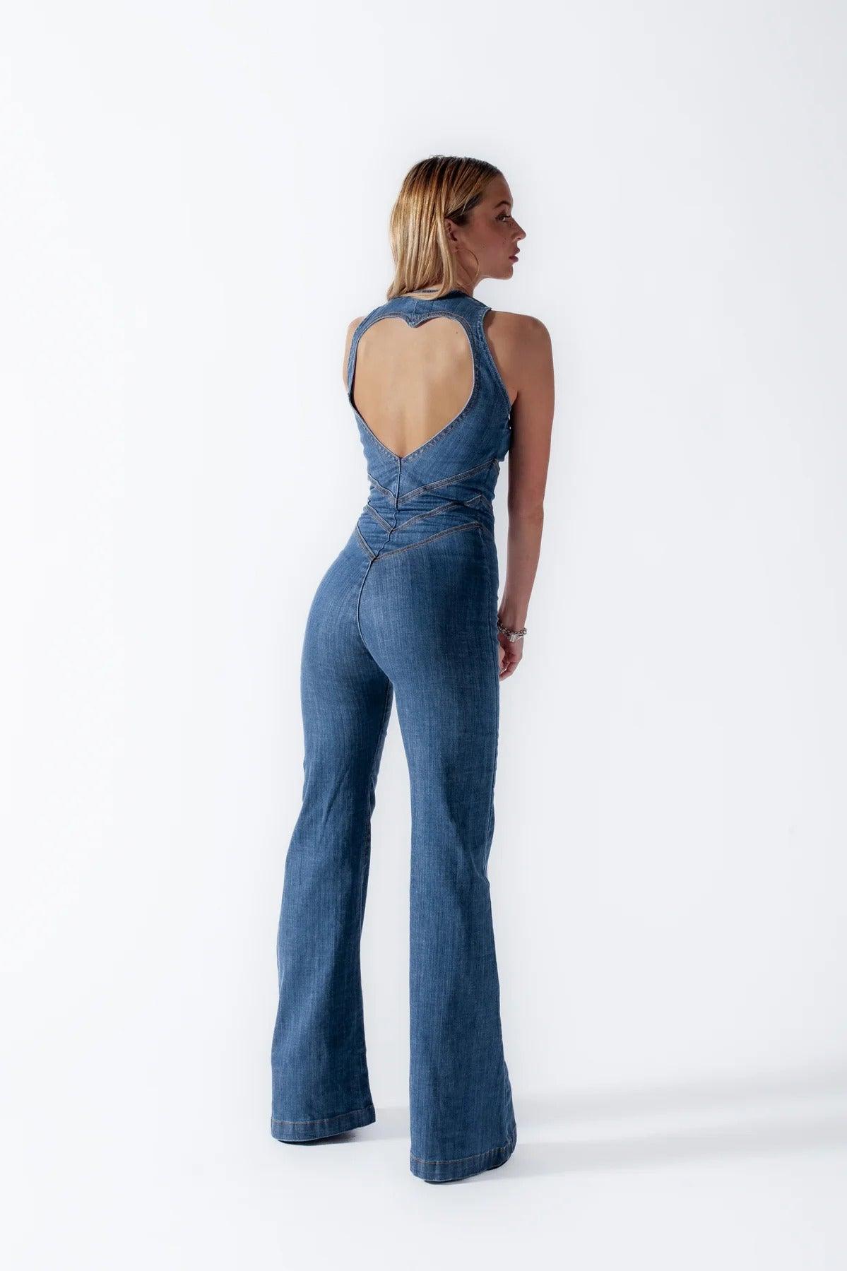 MARA | De Ultieme Mouwloze Denim Jumpsuit