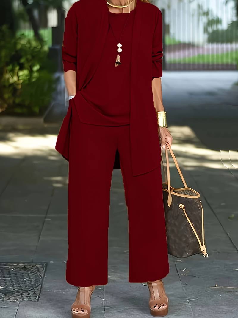 LOUA | Elegante driedelige Dames set broekpak voor de herfst