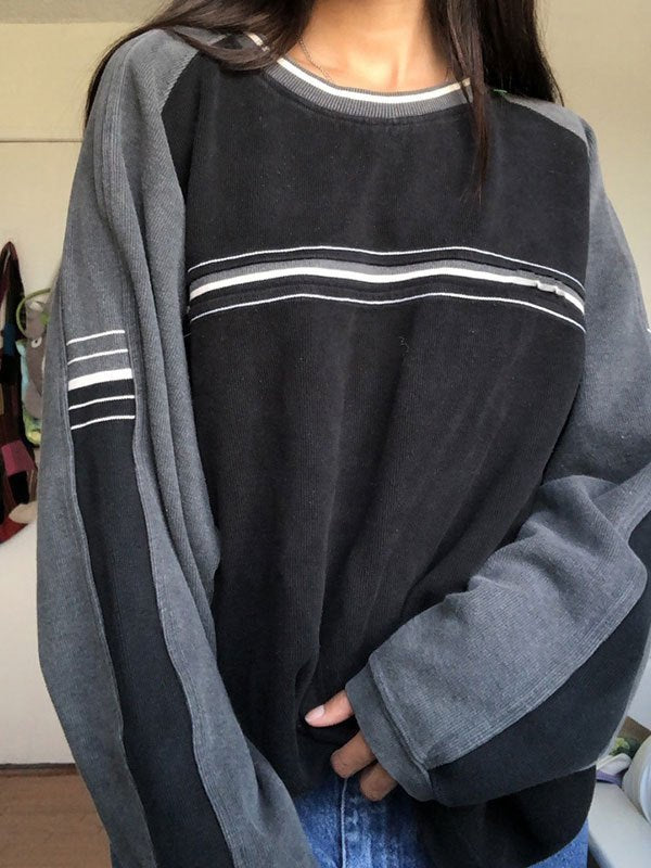 Annemein | Gestreepte Raglan Sweater in Polyester Blend