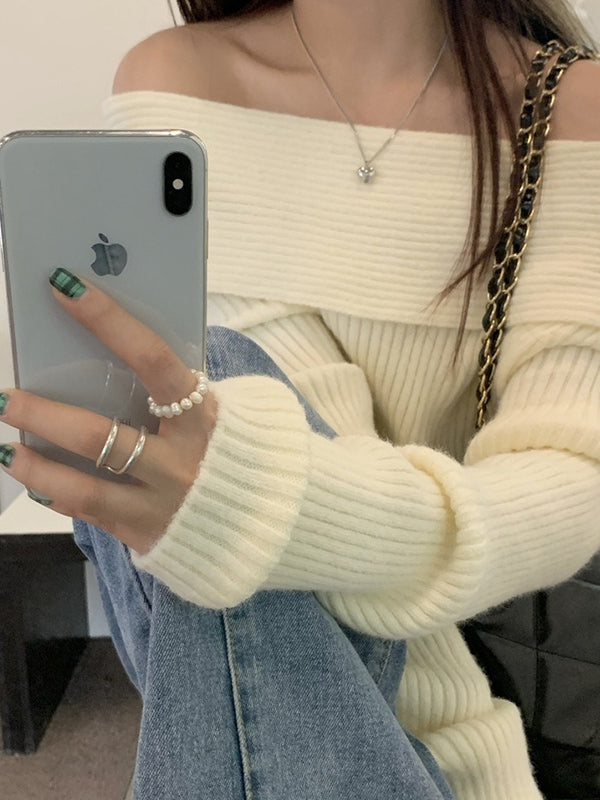 Lynde | Stijlvolle Off-Shoulder Knit voor de herfst