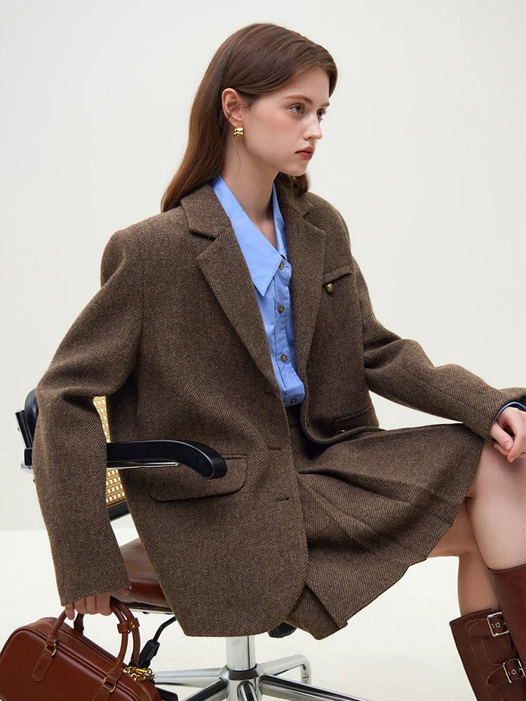Senna | Klassieke Tweed Blazer van 100% Wol voor Dames