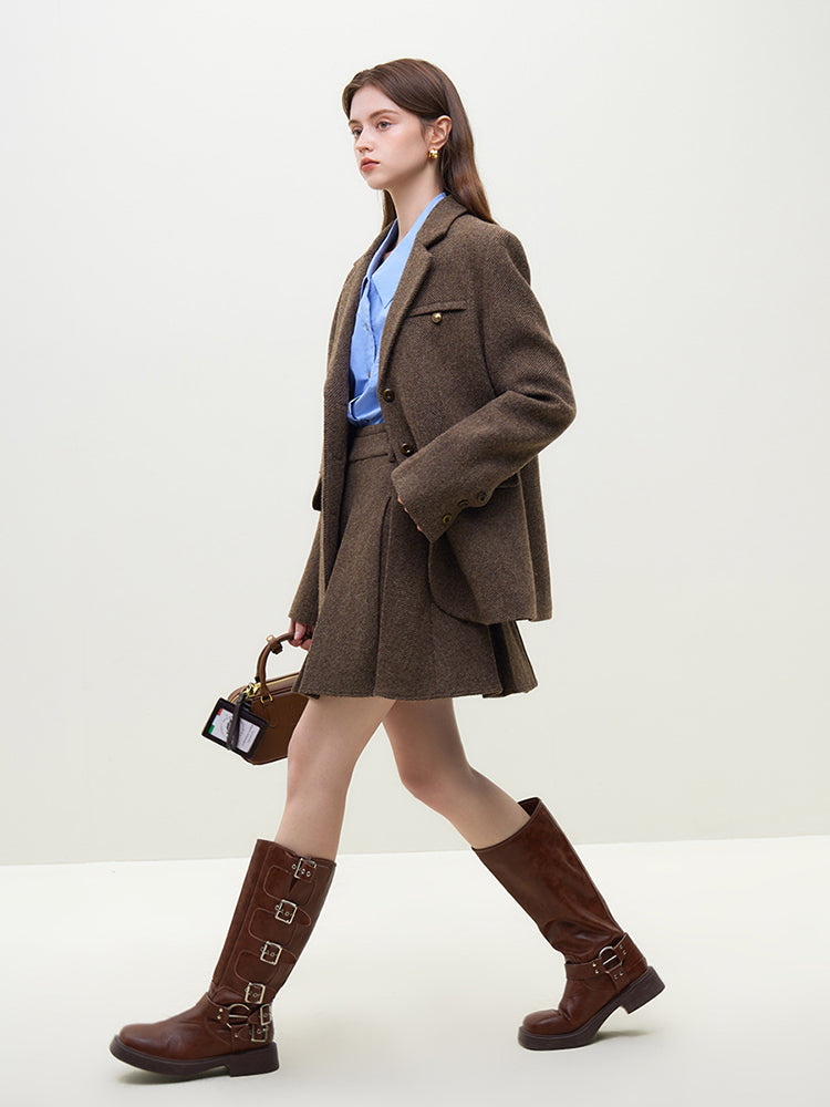 Senna | Klassieke Tweed Blazer van 100% Wol voor Dames