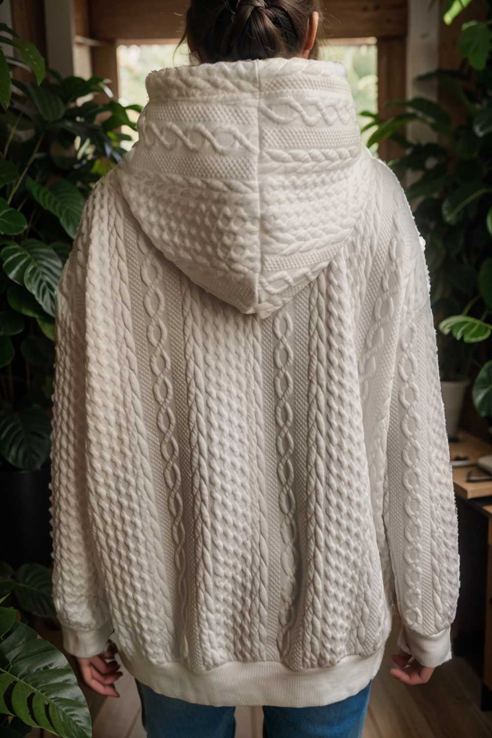 plus size casual hoodie women s plus solid ribbed long sleeve slight stretch hoodie drawstring sweatshirt 127135