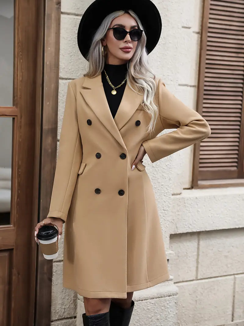 Fae | Elegante Lange Dames Trenchcoat voor de Herfst