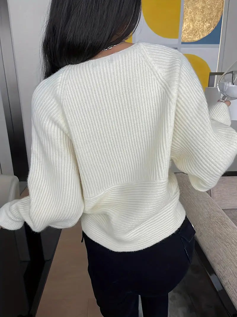 Jools | Off-Shoulder Damestrui Met Ribstructuur voor de herfst