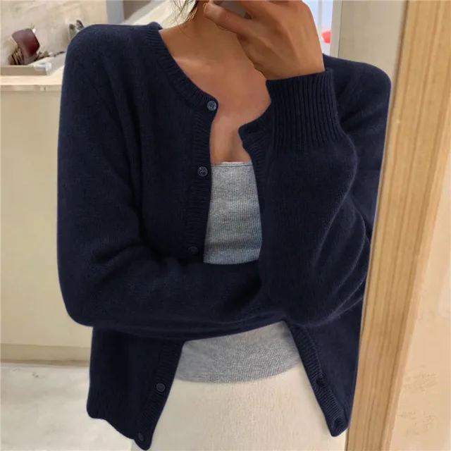 Lilian – Effen Kleur Gebreid Vest voor Dames