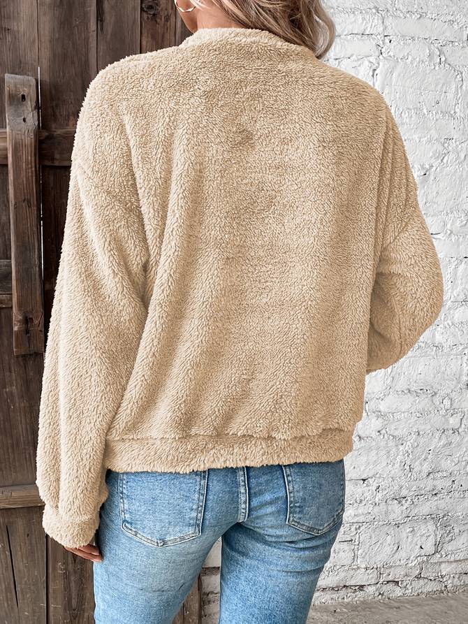 PEGGY | Teddy Fleece Sweater Met Relaxed Fit