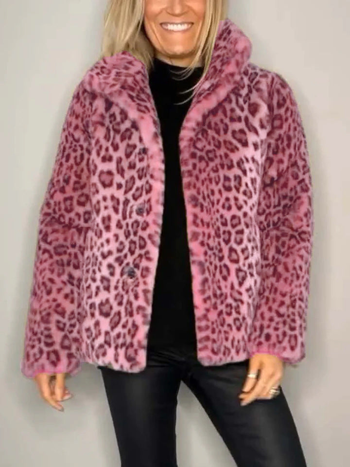 Tillie - Damesjas van Imitatiebont met Luipaardprint