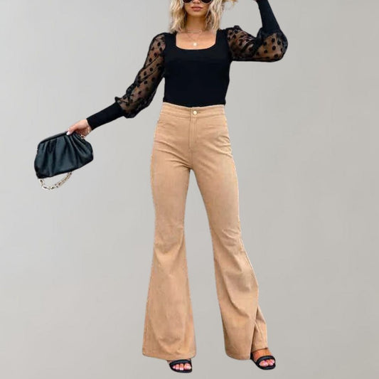 CESARA- Trendy corduroy uitlopende broek voor ieder seizoen