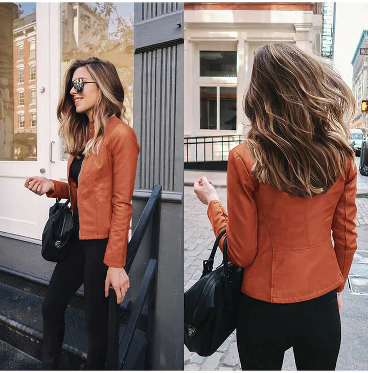 Cindy | Leren Herfst Jas voor dames