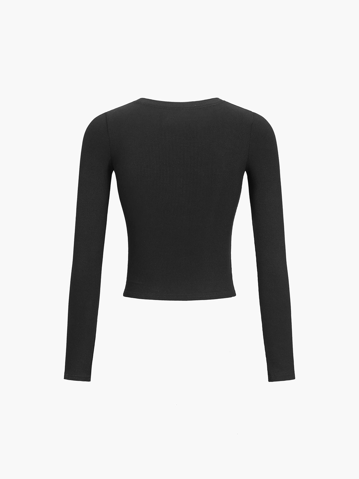 Mabel | Crop Shirt Dames van Ribstof met Lange Mouwen